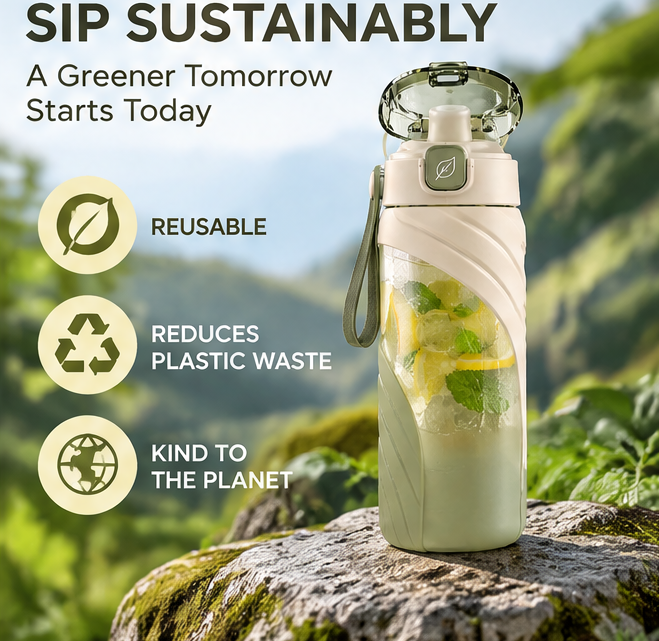20oz Motivational Water Bottle with Time Marker & Fruit Infuser Filter – Portable Leakproof Sports Straw Bottle for Outdoor Travel, Fitness & Daily Hydration