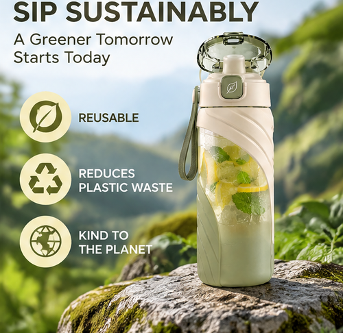 20oz Motivational Water Bottle with Time Marker & Fruit Infuser Filter – Portable Leakproof Sports Straw Bottle for Outdoor Travel, Fitness & Daily Hydration